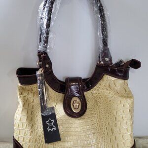 MC croco leather beautiful handbag.